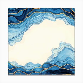 Abstract Blue Wave Background Canvas Print