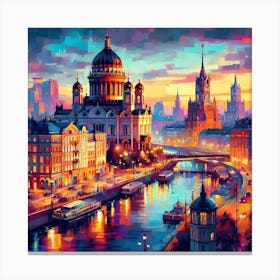 St Petersburg At Night Canvas Print