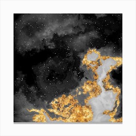 100 Nebulas in Space with Stars Abstract in Black and Gold n.050 Canvas Print