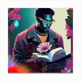 Man Reading A Book Canvas Print