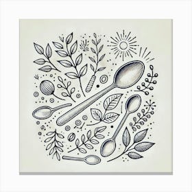 Spoons And Leaves Toile