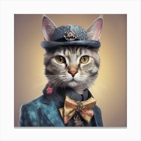 Cat In A Hat Canvas Print