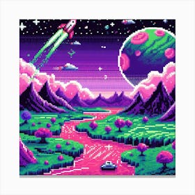8-bit alien planet 1 Canvas Print