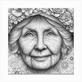 Old Lady Color 1 Canvas Print