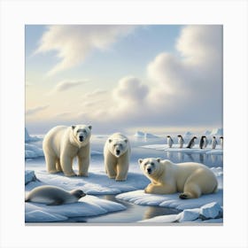 Arctic wildlife and serene sky 3 Canvas Print