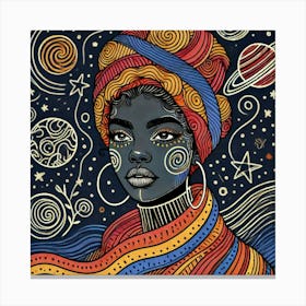 Vesperelle Celestial Portrait Canvas Print