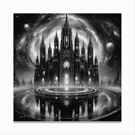 Cathedral In The Night 3 Canvas Print