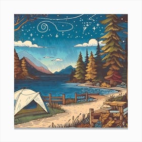 Lakeside Echoes Canvas Print