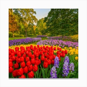 Tulips In The Garden Canvas Print