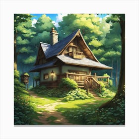 House In The Woods Canvas Print