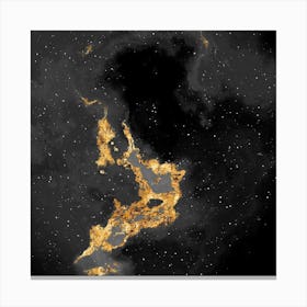 100 Nebulas in Space with Stars Abstract in Black and Gold n.064 Canvas Print
