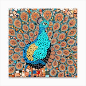 Peacock Mosaic Canvas Print