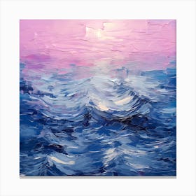 Brushed Seawater Reverie: Monet's Purple Mirage Canvas Print