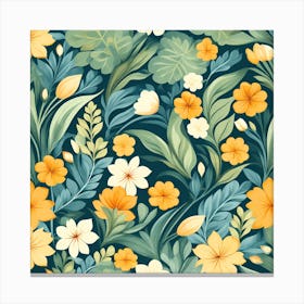 Floral Seamless Pattern, 1325 Canvas Print