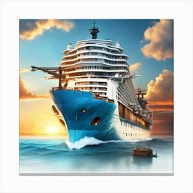 Cruise Ship In The Ocean 2 Canvas Print
