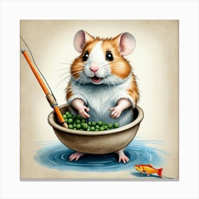 Hamster Fishing Canvas Print