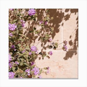 Lila Summer Flowers Square Canvas Print