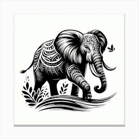 Illustration Elephant 7 Canvas Print