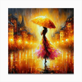 Woman under the rain 2 Canvas Print