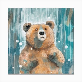 Bear In The Rain Canvas Print