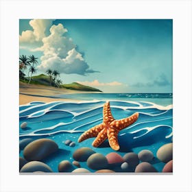 Starfish On The Beach Canvas Print