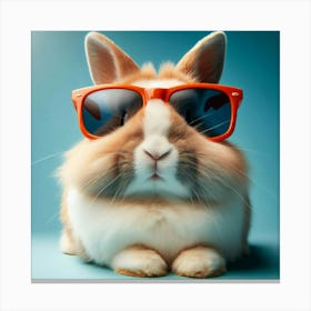 Cool Bunny Wearing Sunglasses is Ready to Party and Have Some Fun Canvas Print