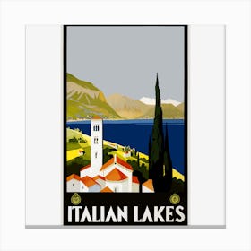Vintage Travel Poster Italian Lakes Canvas Print