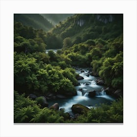 River In The Forest 3 Canvas Print