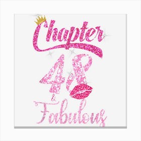 Womens 48th Birthday Lips Chapter 48 And Fabulous 1974 Canvas Print