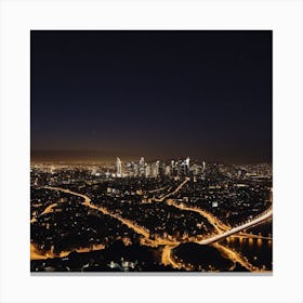 Night View Of Paris Canvas Print