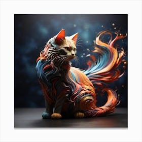 Flaming Cat Canvas Print