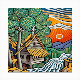 House On The River Canvas Print