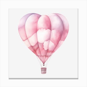 Pink Heart Hot Air Balloon 9 Canvas Print