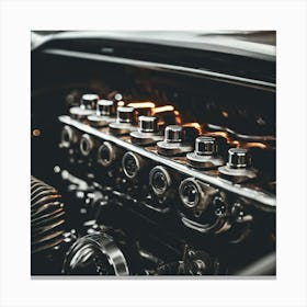 Classic Car Engine Canvas Print