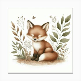 A cute baby fox 3 Canvas Print