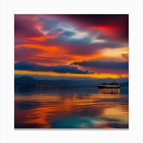 Sunset On The Lake 10 Canvas Print