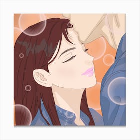 Kissing Couple Canvas Print