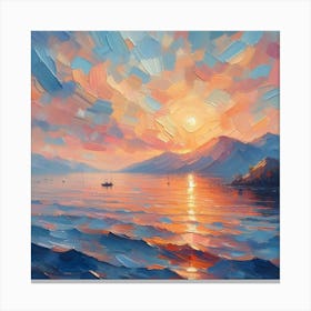 Sunset On The Sea Canvas Print