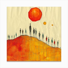 People On A Hill - abstract art, abstract painting  city wall art, colorful wall art, home decor, minimal art, modern wall art, wall art, wall decoration, wall print colourful wall art, decor wall art, digital art, digital art download, interior wall art, downloadable art, eclectic wall, fantasy wall art, home decoration, home decor wall, printable art, printable wall art, wall art prints, artistic expression, contemporary, modern art print, Canvas Print