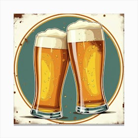 Two Glasses Of Beer Canvas Print