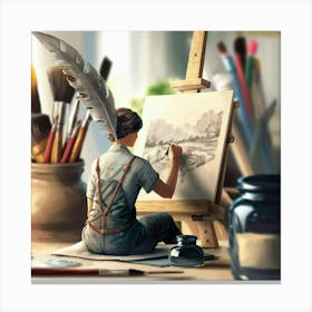 Artist In The Studio Canvas Print