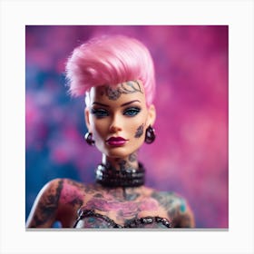 Bad Girl Tattoo Barbie 1 Canvas Print