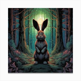 Rabbit In The Woods 35 Canvas Print