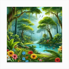 Jungle Scene Canvas Print