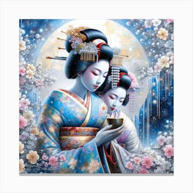 Japan Traditional Geisha Illustration By Ad 130 Canvas Print