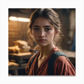 Girl In A Red Shirt Canvas Print