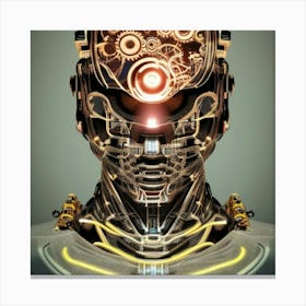 Cyborg Head Canvas Print