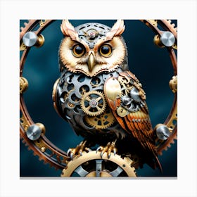 Mechanical Steampunk Owl Canvas Print