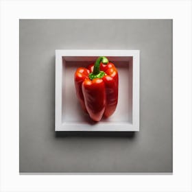 Red Pepper In A White Frame Canvas Print