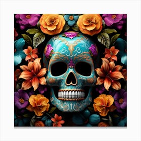 Day Of The Dead Skull 6 Canvas Print